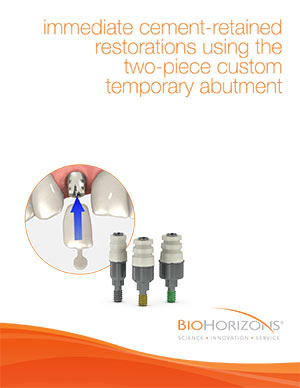 Protesi cementate immediate con abutment provvisorio in due pezzi su misura